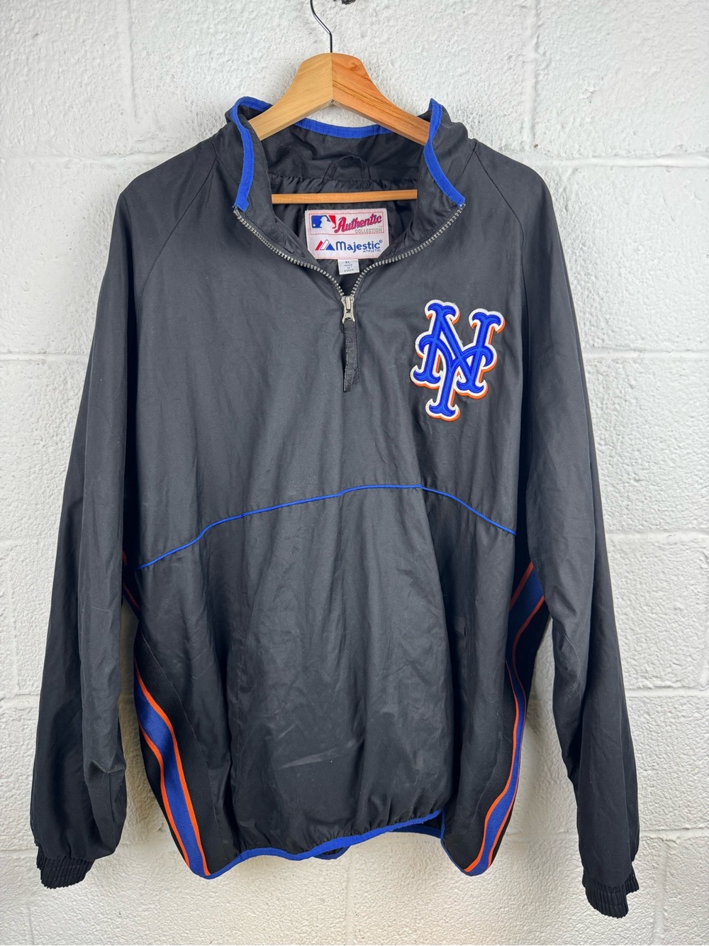 Vintage Majestic New York Mets Authentic Collection Pullover Windbreaker 
 XL